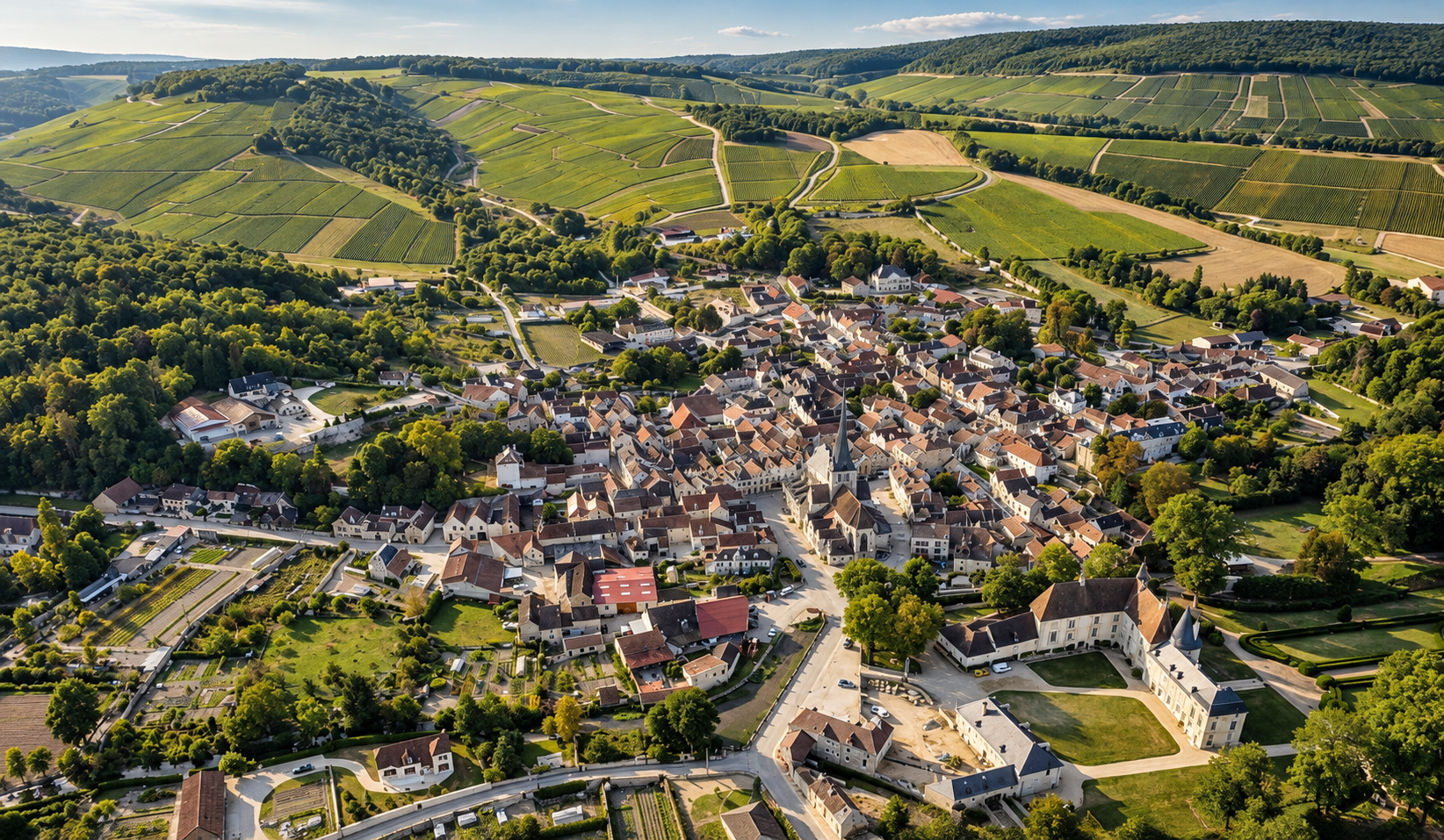 Les Riceys vu du ciel